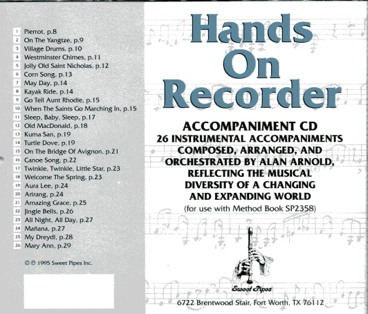 Hands on Recorder CD Sweet Pipes