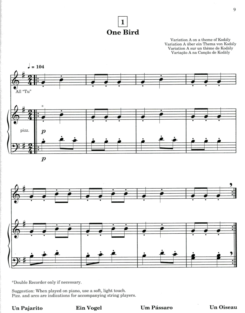 Suzuki Recorder School Alto Recorder Accompaniment Part Volume 1