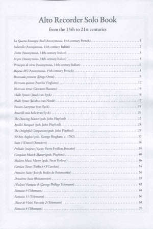 Alto Recorder Solo Book