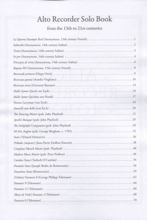 Alto Recorder Solo Book
