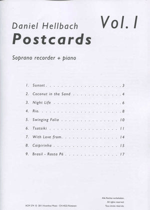 Postcards Vol 1 for Soprano Recorder and Piano