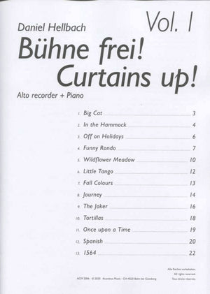 Curtains up! Vol 1 Curtfor Alto Record and Piano