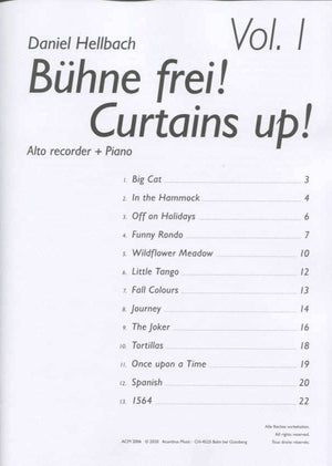 Curtains up! Vol 1 Curtfor Alto Record and Piano