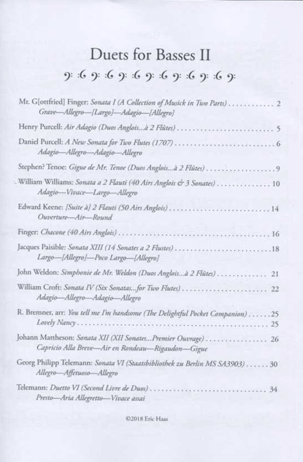 Duets for Basses Vol II: English and German Baroque