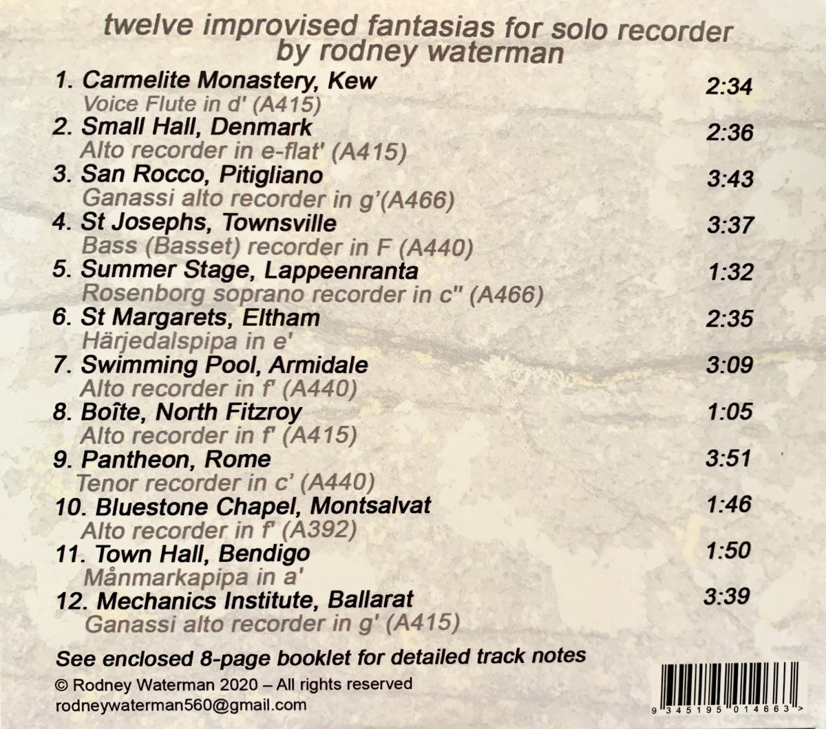 Twelve Fantasias for Solo Recorder