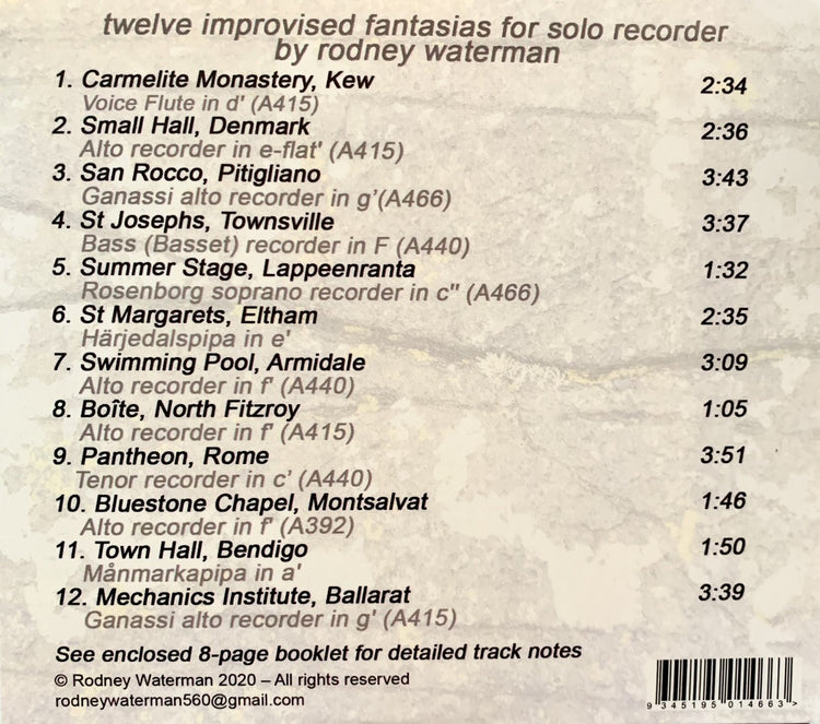 Twelve Fantasias for Solo Recorder