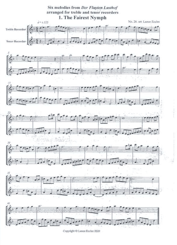 Six melodies from Der Fluyten Lusthof
