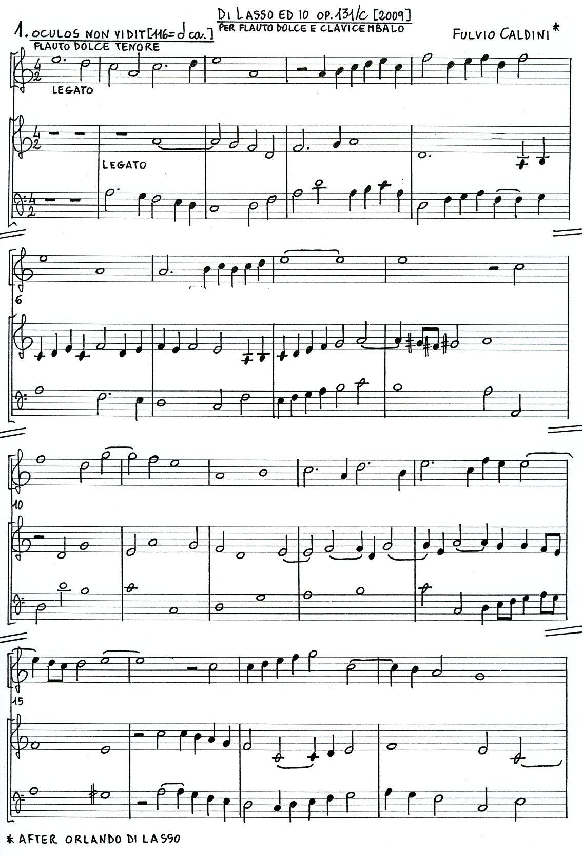 Di lasso ed io Opus 131/c