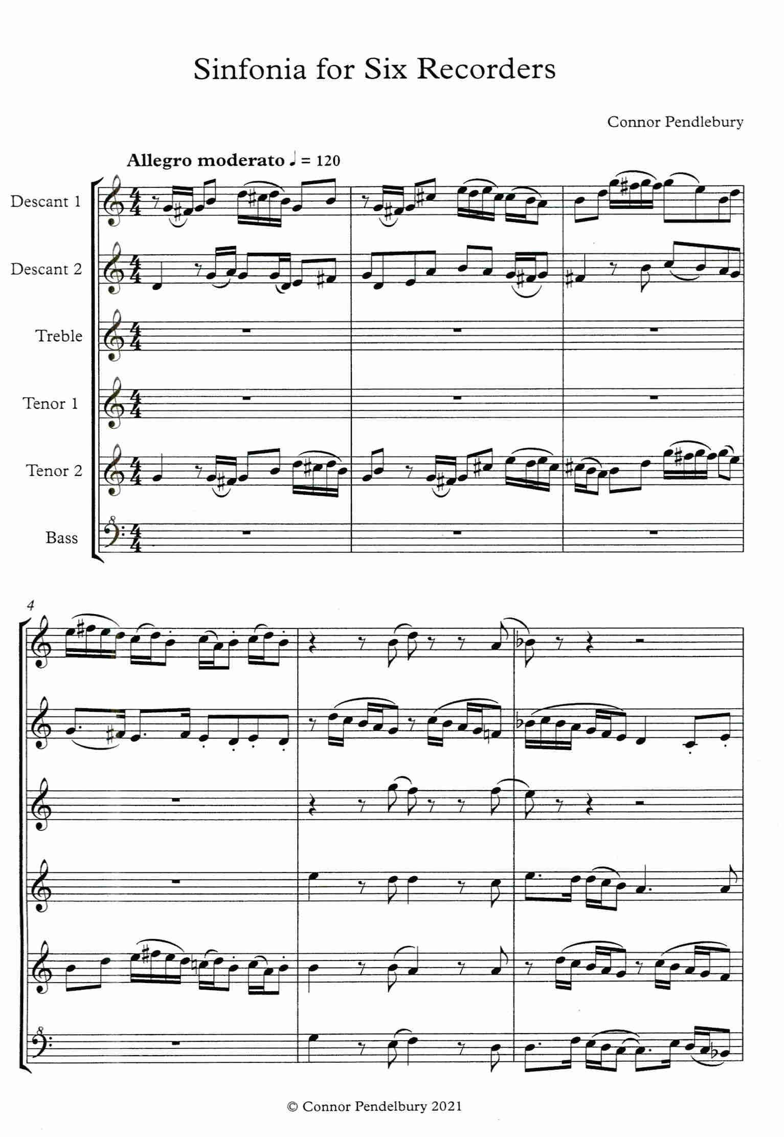 Sinfonia for Six Recorders