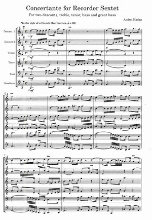 Concertante for Recorder Sextet