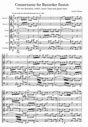 Concertante for Recorder Sextet