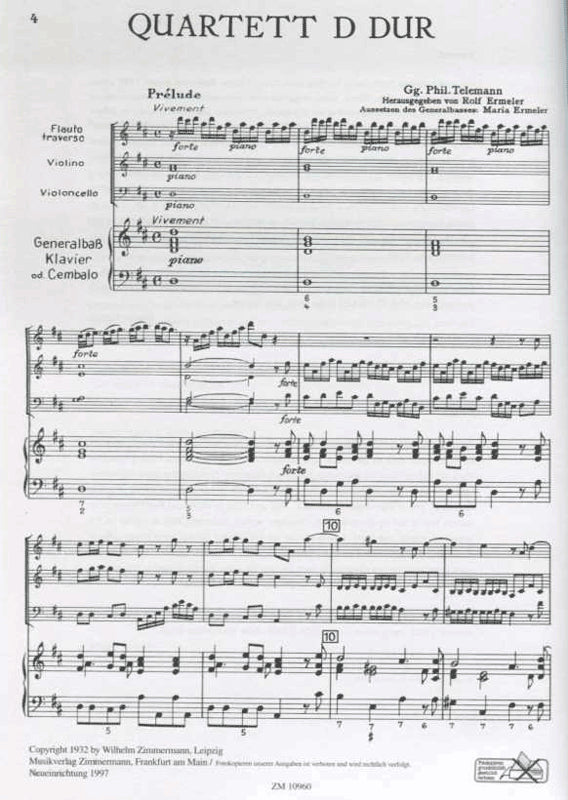 Quartet in D Major TWV 43:D3