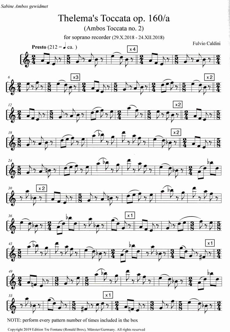 Thelema's Toccata Op. 160/a