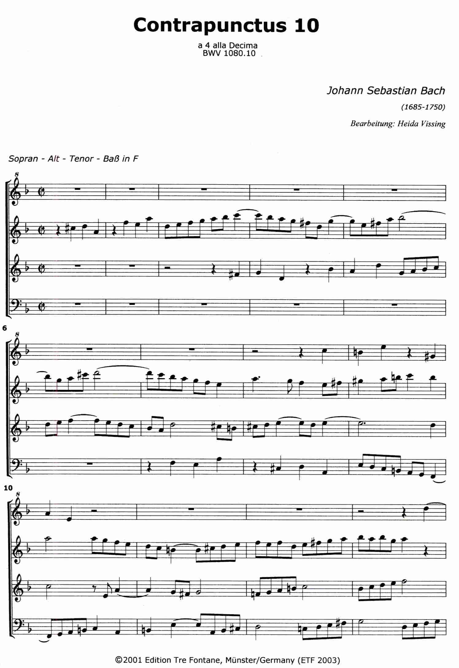 Contrapunctus 10 BWV1080.10 The Art of the Fugue