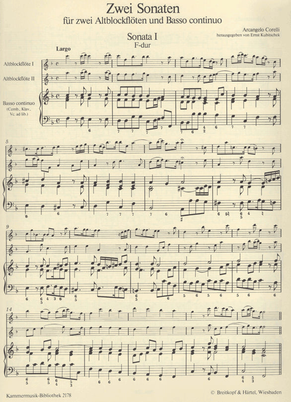 Two Sonatas after Concerti grossi Op 6