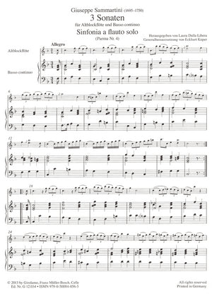 Three Sonatas Sammartini