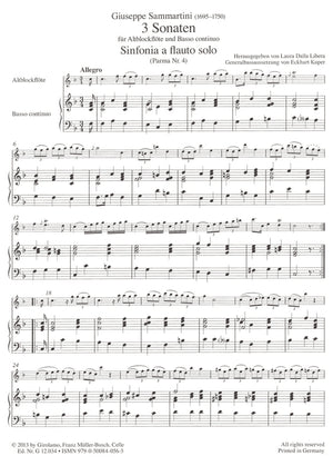 Three Sonatas Sammartini