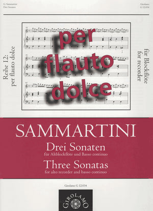 Three Sonatas Sammartini