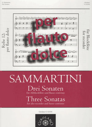 Three Sonatas Sammartini