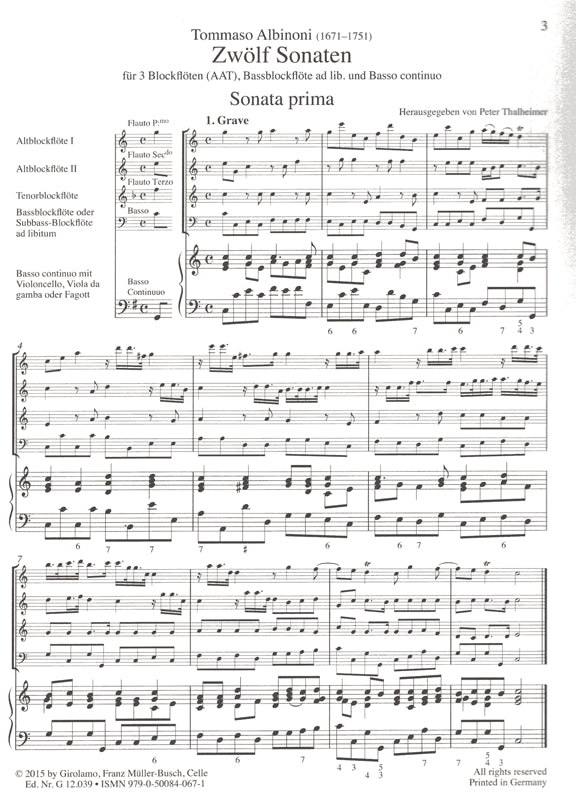 12 Sonatas Albinoni
