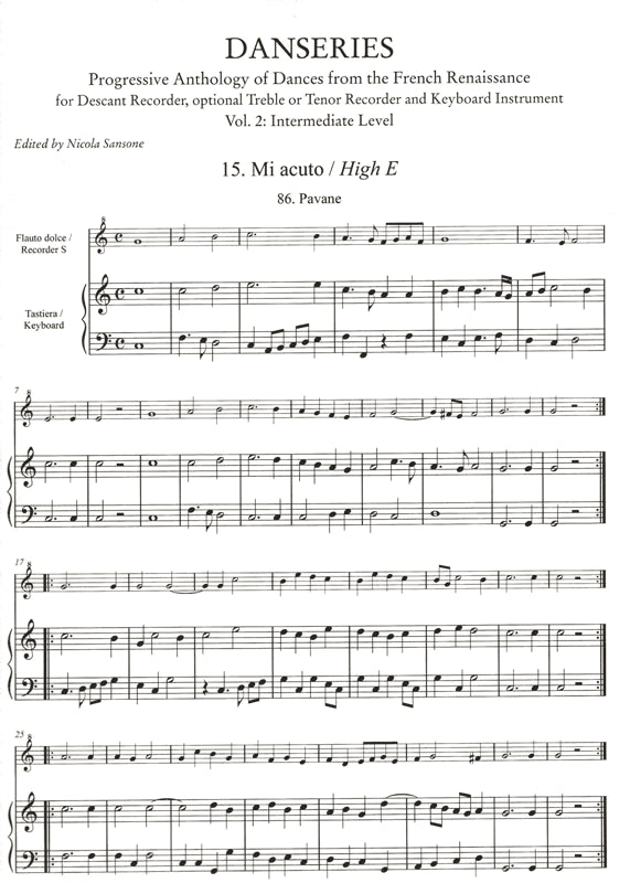 Danseries Progressive Anthology of Dances from the French Renaissance Vol 2