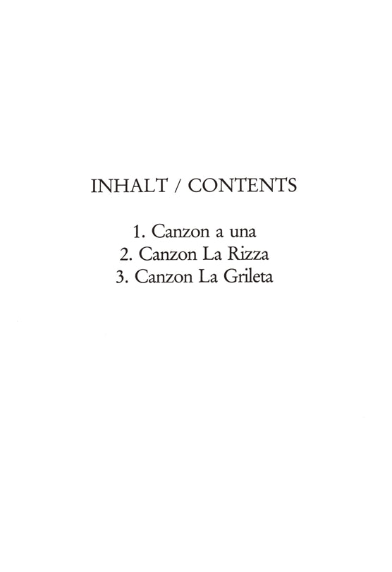 Canzone 1 to 3 in one and two parts With Basso Continuo Riccio