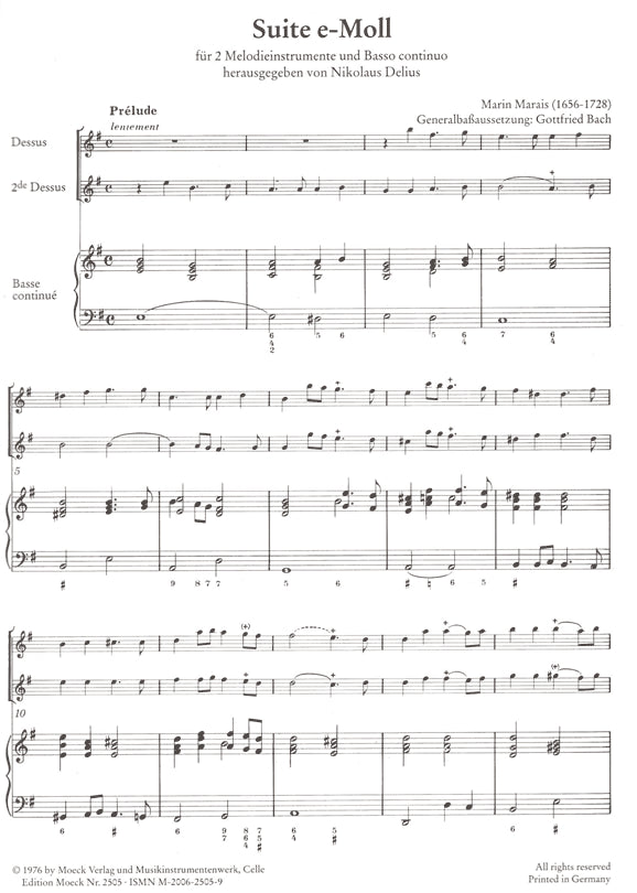 Suite in E Minor (Suite E-Moll) Marais