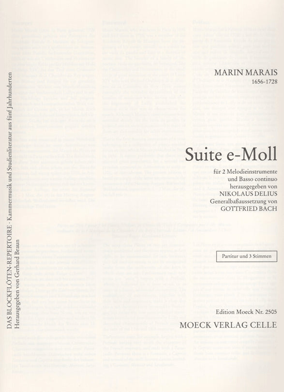 Suite in E Minor (Suite E-Moll) Marais