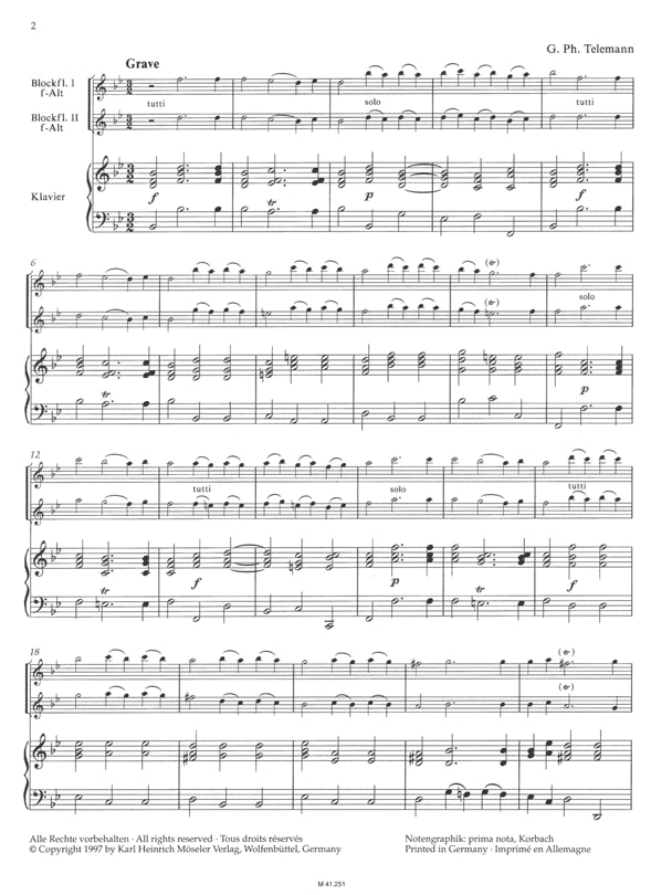 Concerto in Bb Major Telemann