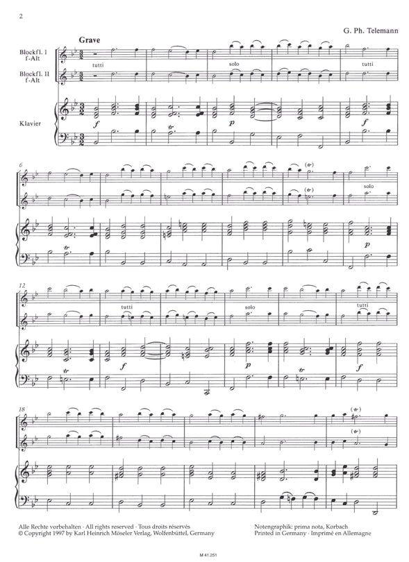 Concerto in Bb Major Telemann