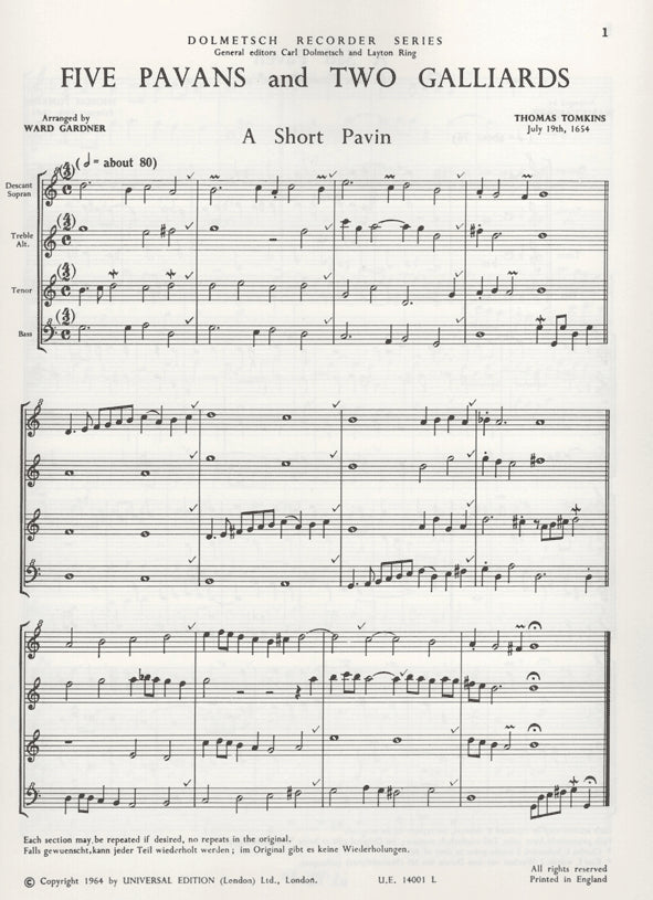 Pavans 5 and Galliards 2
