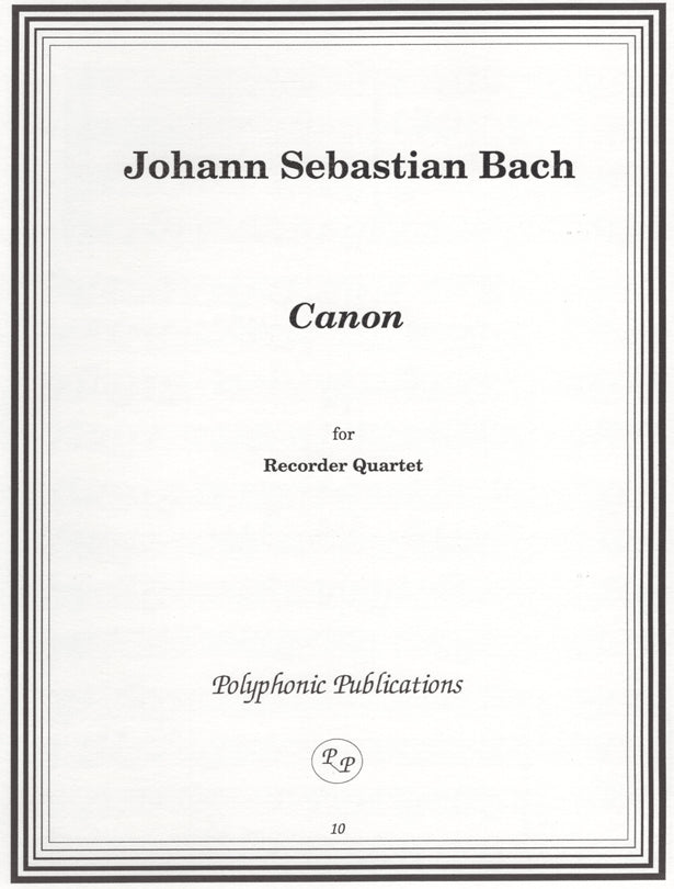 Canon for Recorder Quartet
