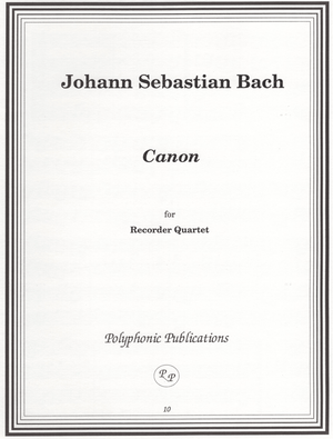 Canon for Recorder Quartet