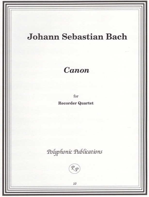 Canon for Recorder Quartet