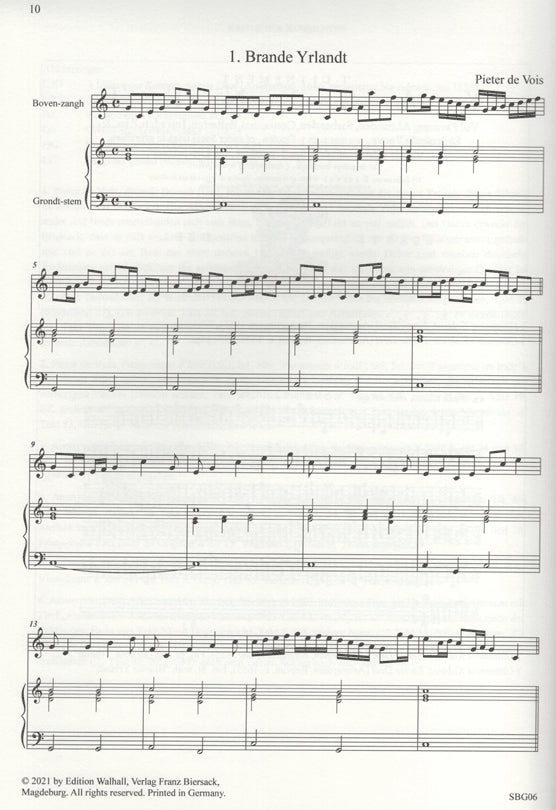 Pieces for one High Instrument and Bass, Volume 6 “T Uitnement Kabinet”