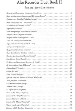 Alto Recorder Duet Book II - Music from the 12th to 21st centuries