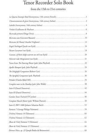 Tenor Recorder Solo Book -Music from the 13th to 21st centuries