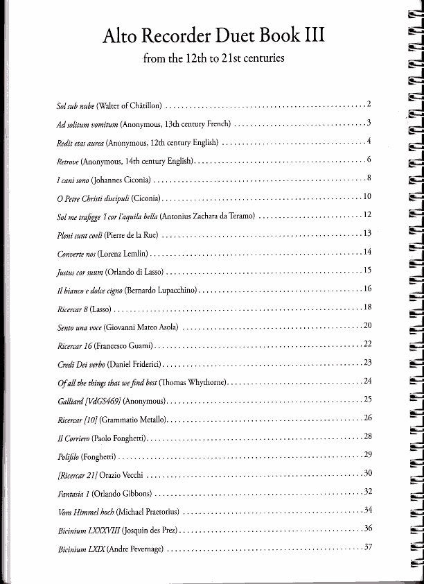 Alto Recorder Duet Book III