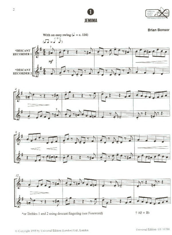 Easy Jazzy Duets for Recorders