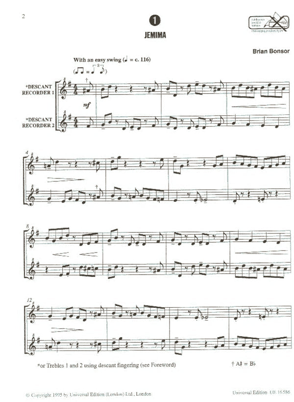 Easy Jazzy Duets for Recorders