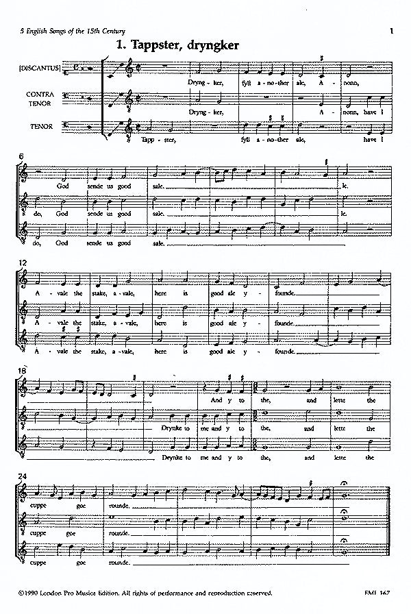 5 English Songs of the 15th century