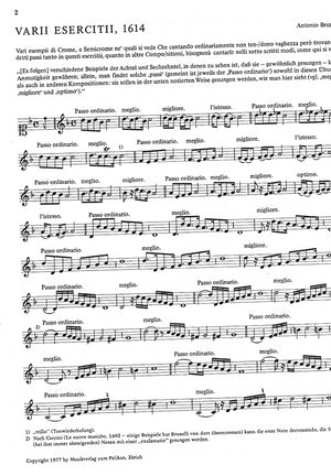 Italian Diminution Tutor, Vol 2 Antonio Brunelli, Varii Esercitii 1614 per una e due voici