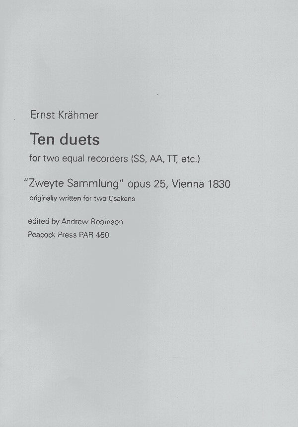 Ten duets "Zweyte Sammlung" opus 25, Vienna 1830