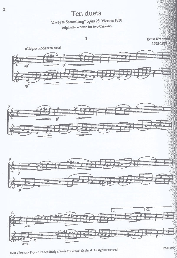 Ten duets "Zweyte Sammlung" opus 25, Vienna 1830