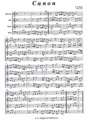 Canon for Recorder Quartet