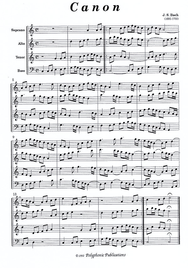 Canon for Recorder Quartet