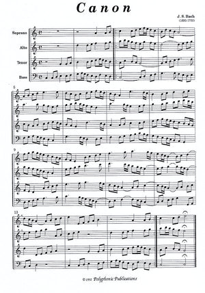 Canon for Recorder Quartet