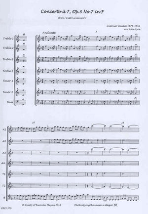 Concerto a`7, Op 3, No 7 in F