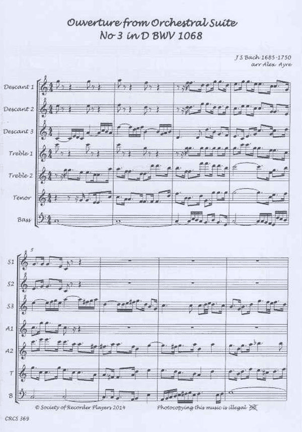 Ouverture from Orchestral Suite No3 in D BWV 1068