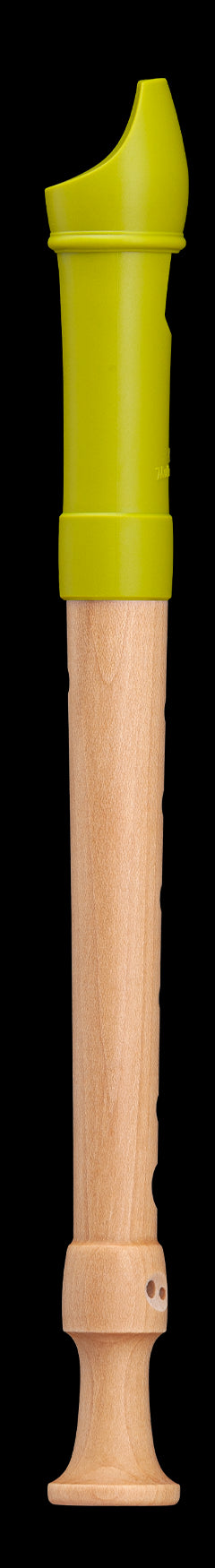 'Fipple' Descant Recorder, Maple body/ Apple-Green Plastic headjoint